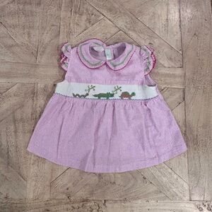 Pink Striped Shirt with Embroidery